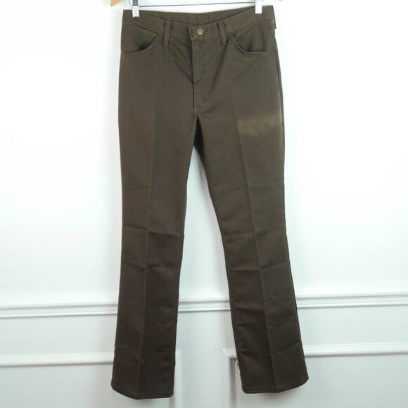 Vintage Wrangler Mens Pants Bootcut Western Rodeo Brown 70s 31 x 32 USA - Picture 1 of 11